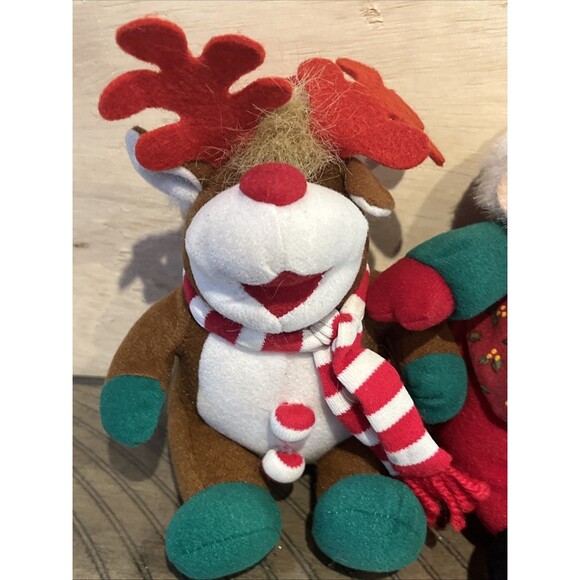 Stuffins SANTA CLAUS REindeer penguin rudolph christmas holiday 5" PLUSH 1990s - Picture 4 of 9